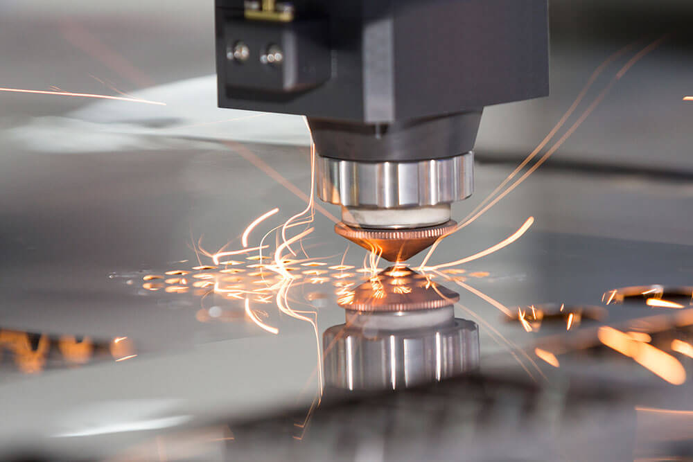 Laser cutting steel plate
